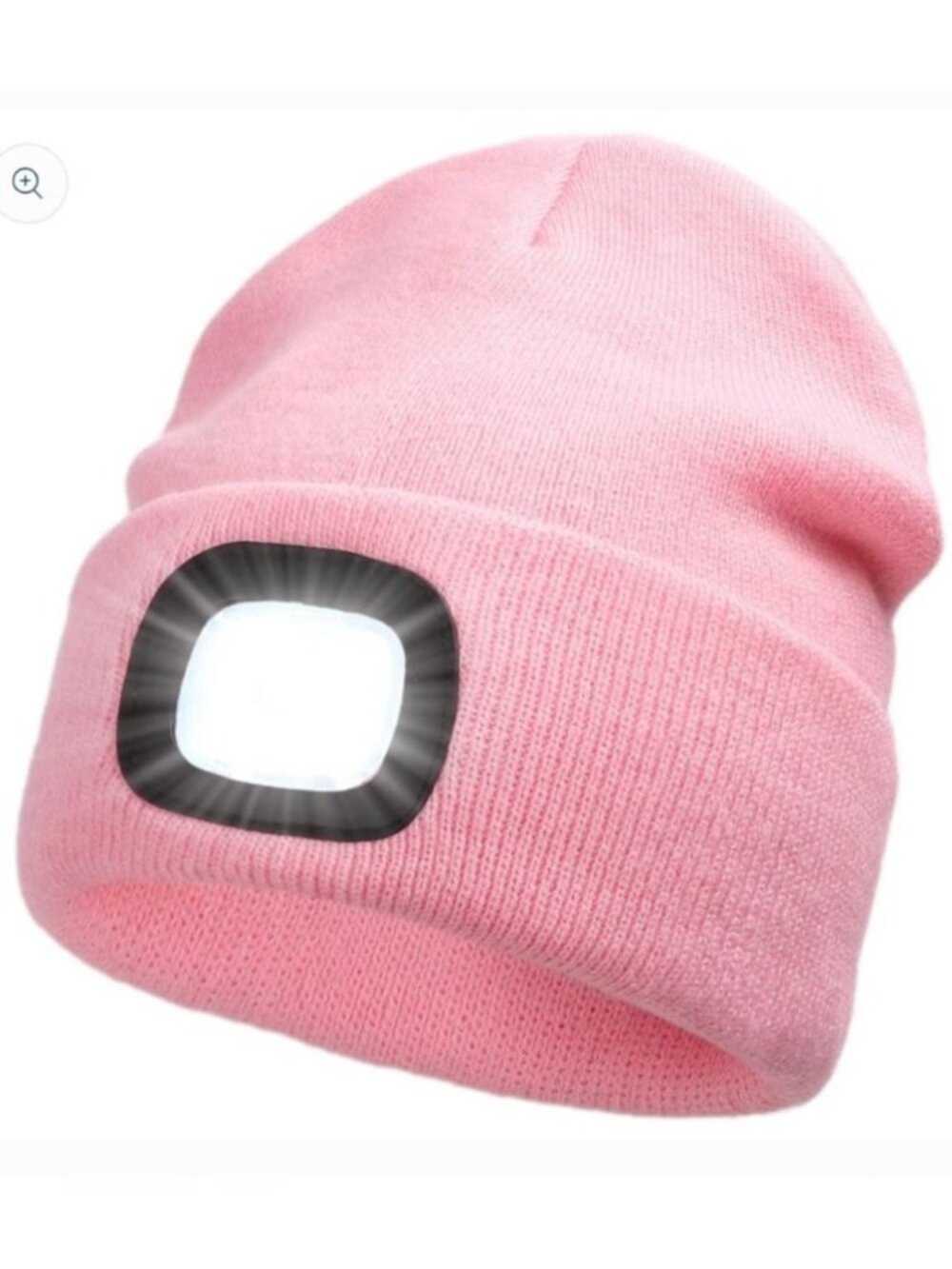 Lvaiz LED Beanie Rechargeable Headlamp Pink Soft Knit Winter Outdoor Activities